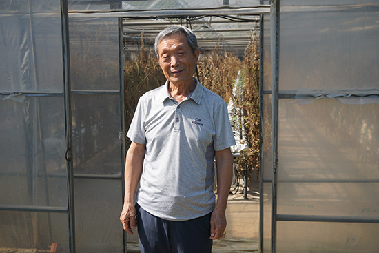 인천원예농협 노진국 이사가 인천 남동구 자신의 토마토 시설하우스 입구에서 미소를 보이고 있다.