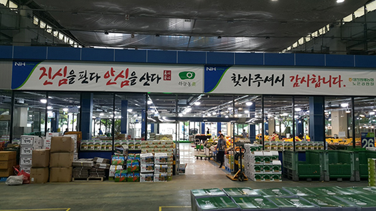 대전원예농협 공판장의 중도매인 점포 리모델링 모습