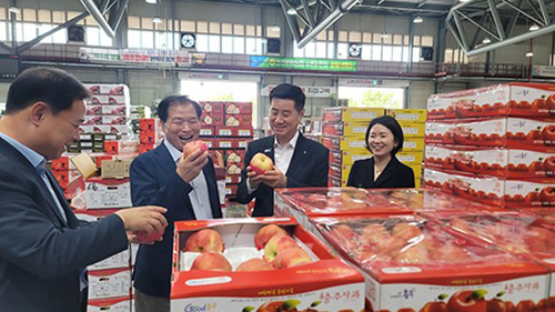 이기용 조합장은 매년 명절 전 남촌, 삼산 공판장을 찾아 수급 상황을 점검하고 있다.